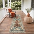 thumbnail image 2 of DEORAB Outdoor Rug 8'X10' Chenille Patio Carpet Washable Non Slip Three-Layer Material Animal Print Rug Camping Outside RV Mat,Green, 2 of 7
