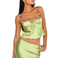 thumbnail image 2 of Yunliwuli Women's Summer Cami Tops Floral Applique Tank Tops Sleeveless Spaghetti Strap Camisoles, 2 of 9
