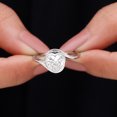 thumbnail image 3 of Womens Moissanite Solitaire Heart Engagement Ring - 8mm - 2 Ct - D-VS1 Grade Certified, 14K White Gold, US 3.75, 3 of 6
