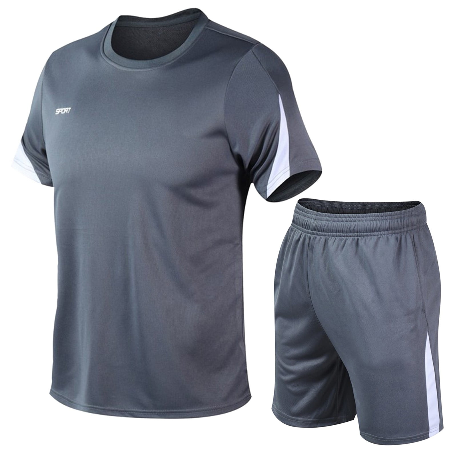 Icvfdpl Ensemble De Pyjama Pour Hommes Été Sports De Plein Air Séchage Rapide Manches Courtes Shorts Course Décontracté Ensemble Deux Pièces Confortable Vêtements De Nuit Pour Hommes,TG