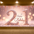 thumbnail image 6 of Glittering Design 21st Birthday Banner Floral Decoration Celebration Backdrop for Party Indoor Wall Decor, 6 of 8