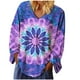 thumbnail image 1 of Tops Para Mujer Elegante Blusa Casual Camisas de Manga Larga Otoño Con Cuello en V Color Tie-Dyed Tees Shirt Odeerbi ODB170617, 1 of 8