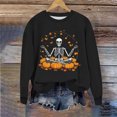 thumbnail image 5 of Kilaqueen Funny Graphic Crewneck Sweatshirts Women Soft Comfort Halloween Hoodies Oversized Sweatshirt Cat Fall Shirts Long Sleeve Tunic Tops, 5 of 6