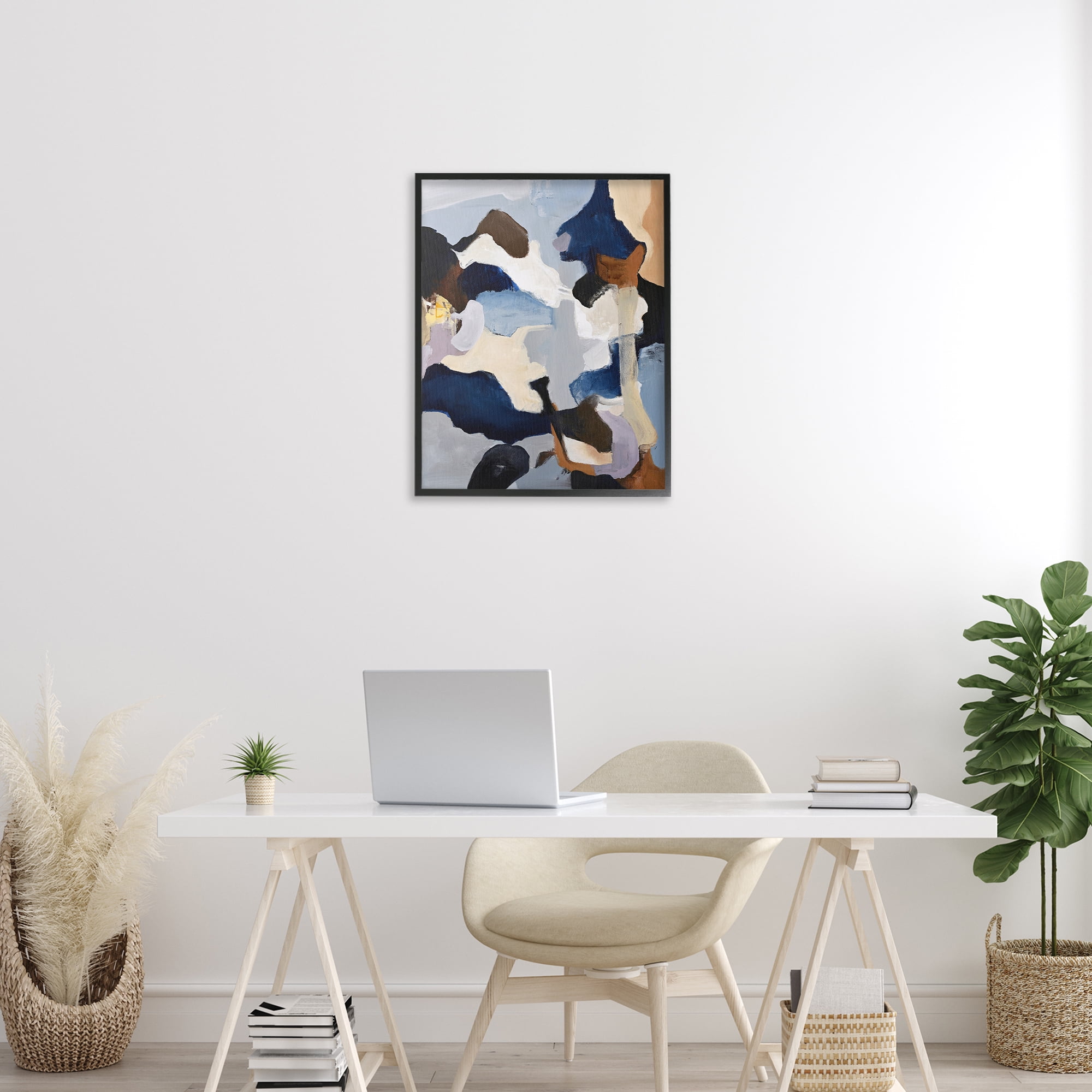 Cool Tones Composition Black Framed Giclee Art, design by Design Fabrikken