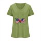 thumbnail image 4 of Camisetas Casuales de las Mujeres Gradiente Día de la Independencia Impreso Cuello Redondo, Blusa de Manga Corta para Diario, Fiesta Y Primavera Verano, 4 of 5