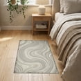thumbnail image 3 of ODIKA 2'x3' Washable Accent Rug Abstract Way Transitional Smoky Cream Tones Layout Lightweight for Bedroom, Nursery, RV, Pet Friendly, Bedside Mat, 3 of 7