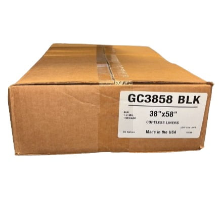 Plasticplace 55-60 Gallon Trash Bags, 1.0 Mil, Black Heavy Duty Garbage Can Liners, 38” x 58”, 100 Count (Pack of 1)