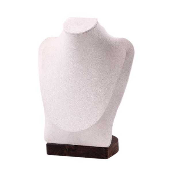 Soporte para busto con cadena para exhibición de collares, organizador de joyas, adorno para maniquí para sala de estar, dormitorio, vitrina, encimera Terciopelo beige
