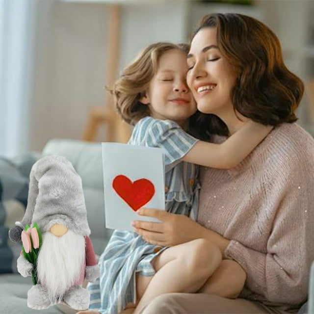 Xihbxyly Gnomo Del Día de La Madre, Tulipanes de Peluche, Suave Material de Poliéster, Regalo de Peluche para Mamá, Cálida Sorpresa de Cumpleaños, Decoración para Fiestas En Casa, Tamaño 12 X 36 Cm