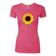 thumbnail image 2 of Sunflower Christian Faith Cross Inspirational/Christian Womens Slim Fit Junior Tee, Hot Pink, Medium, 2 of 3
