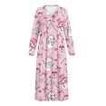 thumbnail image 5 of SEANATIVE Christmas Nightgown for Women Long Sleeve Sleep Shirt Button Pajama Dress Night Gown Cozy Full Length Nightdress for Casual Home Bedroom, 4XL, Cute Snowman Candy Cane Pink, 5 of 7