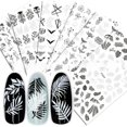 thumbnail image 3 of Pegatinas para decoración de uñas, colección en blanco y negro francés, encaje, hojas de arce, patrón de flores vintage, pegatinas para uñas, 3 of 6