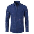 thumbnail image 1 of Blusa y camisa de manga larga con cuello vuelto para hombre, estilo casual, a la moda, de un solo color, con botones y cuello vuelto, para negocios, para hombre, 1 of 2