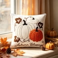 thumbnail image 3 of AURIGATE Pumpkin Pillow Cover, 17.7 in Canvas Living Room Sofa Festival Bow Decoration Cushion Case for Halloween Thanksgiving Home Decor, 3 of 8