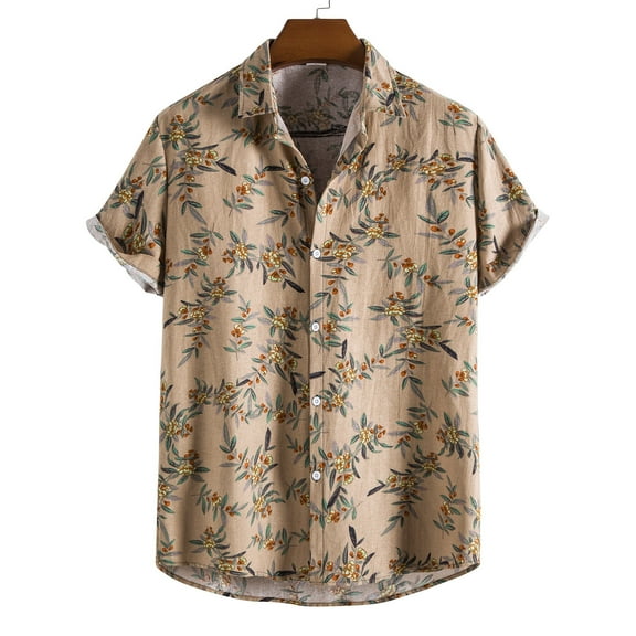 Mens Shirts Men's Summer Fashion Short Sleeve Casual Solid Color Button-Up Shirts