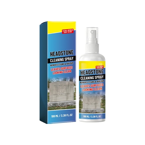 Cmafuca Grave & Tombstone Cleaner Solution - Heavy Duty Headstone Cleaner for Granite, Marble, Slate & Concrete - Removes Moss, Dirt & Plant Growth (1 Bottle)