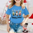 thumbnail image 2 of MUXiin Toddler Girls Easter Shirt Rabbit Print Short Sleeve T-Shirt Comfy Easter's Day Tee Shirt Children's Shirts Easter Gifts for Kids(Sky Blue,4-5 Years), 2 of 5
