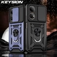 thumbnail image 2 of KEYSION-Funda de armadura a prueba de golpes para HONOR X7 X7A, funda de teléfono con soporte de anillo de protección de lente de cámara, deslizamiento Push Pull, para Huawei Honor X7 Fivean unisex, 2 of 2