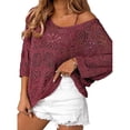 thumbnail image 2 of Jamsmile Women Shirts Summer Beach Boho Tops Soft Blend Shirts Casual Vocation Wear Comfort Bohemian Holiday Pullover Blouses, 2 of 5