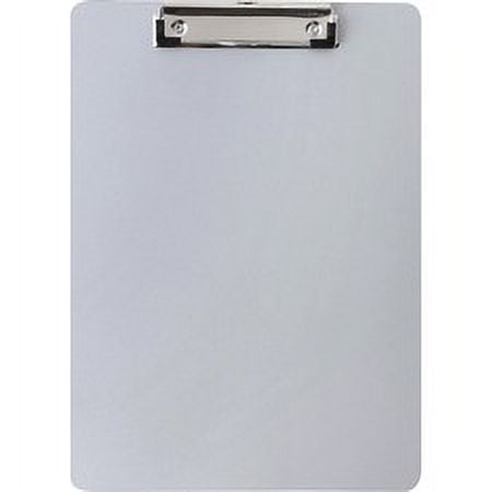 Business Source Plastic Clipboard - 8 1/2" x 11" - Low-profile - Plastic - Silver - 1 Each | Bundle of 5