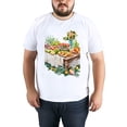 thumbnail image 4 of Mens Oversize T Shirts Flowers (7)Casual Short Sleeve Basic Tees Crew Neck T-Shirt Funny Graphic Tees Black or White XS-5XL, 4 of 5