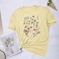 thumbnail image 2 of Camisetas de Verano de Mujer Pequeña Flor Impresa Cuello Redondo Manga Corta Superior, Verano Superior de las Mujeres, 2 of 8