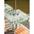 thumbnail image 2 of Outdoor Tablecloths with Umbrella Hole & Zipper, Eucalyptus Leaves 60x60 Inch Square Tablecloths, Sage Green Summer Botanical Waterproof Table Cloth, Patio/Pool/Picnic Table Covers, 2 of 8