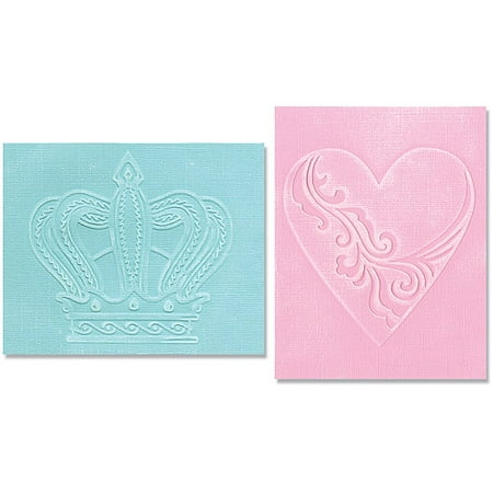 Crown & Heart - Sizzix Textured Impressions A2 Embossing Folders 2/Pkg