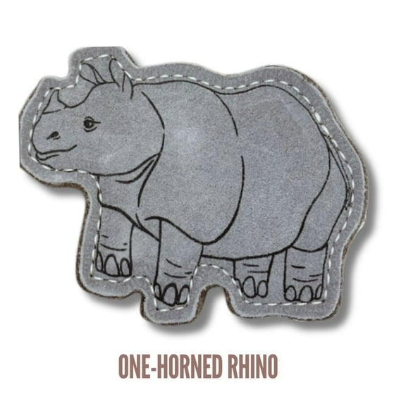 Yeti Dog Chew All-Natural Leather Toy for Dog, Endangered Species, One-Horned Rhinoceros