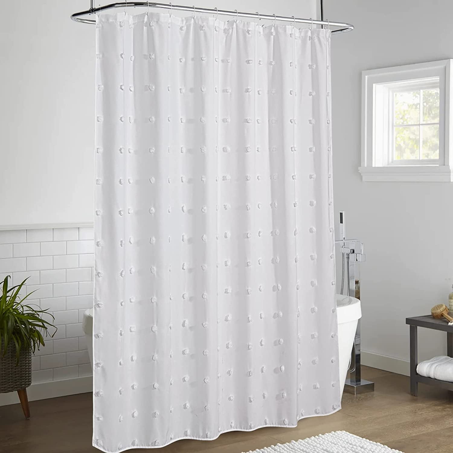 Pretty white shower curtains discount