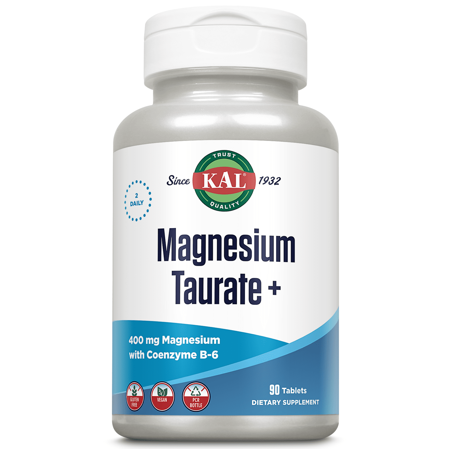 KAL Magnesium Taurate Plus 400mg w/ Coenzyme B6 Highly Bioavailable