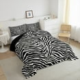 thumbnail image 3 of Homewish Teenagers Zebra Print 3 Pieces Queen Comforter Set,Retro Vintage Aesthetic Ultra Soft Bedding Sets,Abstract Geometric Stripes Bedding Comforter Set Breathable,Luxury Bedroom Decor, 3 of 8