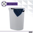 thumbnail image 3 of Superio 40L Elegant Ribbed Plastic Laundry Hamper with Lid-White Smoke, 3 of 5