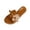 Slipper - Brown, variant on Womens Summer Sandals Open Toe Flat Slides with Elegant Pearl Bow Detail Metallic Shiny Finish Slip On Dressy Shoes for Evening Party Beach Vacation Footwear