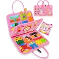 thumbnail image 1 of Exorany Ocupado Tablero Montessori Juguetes para 1 2 3 4 años Niñas y niños Regalos de cumpleaños Juguetes sensoriales para niños pequeños 1-3 Juguetes educativos de viaje Actividades preescolares par, 1 of 7
