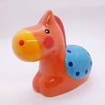 thumbnail image 2 of WitnyStore Coin Bank 6" Orange Crouching Horse - Hand Made Painted Ceramic Money Saving Piggy Banks Removable Coins Container Storage Cute Colorful Porcelain Decorative Collectible Home Décor Gifts, 2 of 8