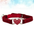 thumbnail image 4 of Adjustable Red Cat Collar with Rhinestone Heart Design for Daily Wear and Special Occasions, 4 of 9