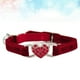 thumbnail image 5 of GOOHOCHY Collar ajustable con forma de corazón para gato, cadena para el cuello con decoración de diamantes de imitación y cascabel para gato, gatito y mascota (rojo), 5 of 8