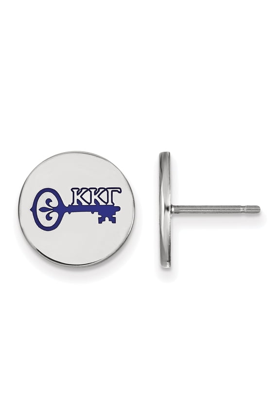 Sterling S. LogoArt Kappa Kappa Gamma Enameled Post Earrings Sterling Silver Earrings