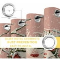 thumbnail image 4 of Fsddascl Pink Christmas Blackout Curtains for Bedroom/Living Room, Thermal Insulated Kitchen Curtains, Xmas Winter Gnomes Poinsettia Flower Grommet Darkening Window Treatment Drapes 52"x63"x2, 4 of 6