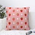 thumbnail image 4 of Pofeuu Strawberries Print Double-sided plush pillowcase Square Throw Pillow Covers Pillows Cover for Living Room Bedroom Sofa Couch Cushion Cover（No pillow core）-16"x16", 4 of 7