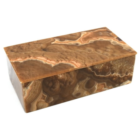 Brown Onyx (Woodland Brown Onyx Aragonite Prism Keepsake Box, 10