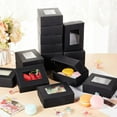 thumbnail image 5 of 20 Packs Kraft Paper Box 4x3.2x1.5 Inch Black Candy Gift Boxes Rectangle Treat Boxes with Clear Window, 5 of 6