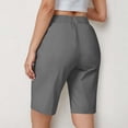 thumbnail image 4 of UVEASISHA Summer Shorts for Women Twill Casual Bermuda Shorts Solid Color Button Zip Short Pants with Pockets Pantalones de verano para mujer Dark Gray S, 4 of 7