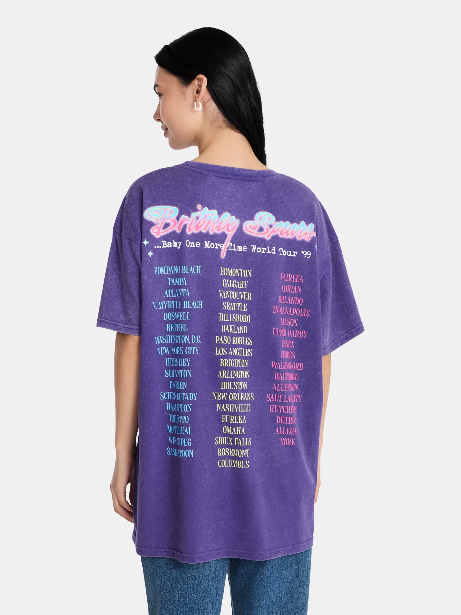 Britney Spears Women's Oversized Graphic Tee with Short Sleeves, Sizes XXS-4X