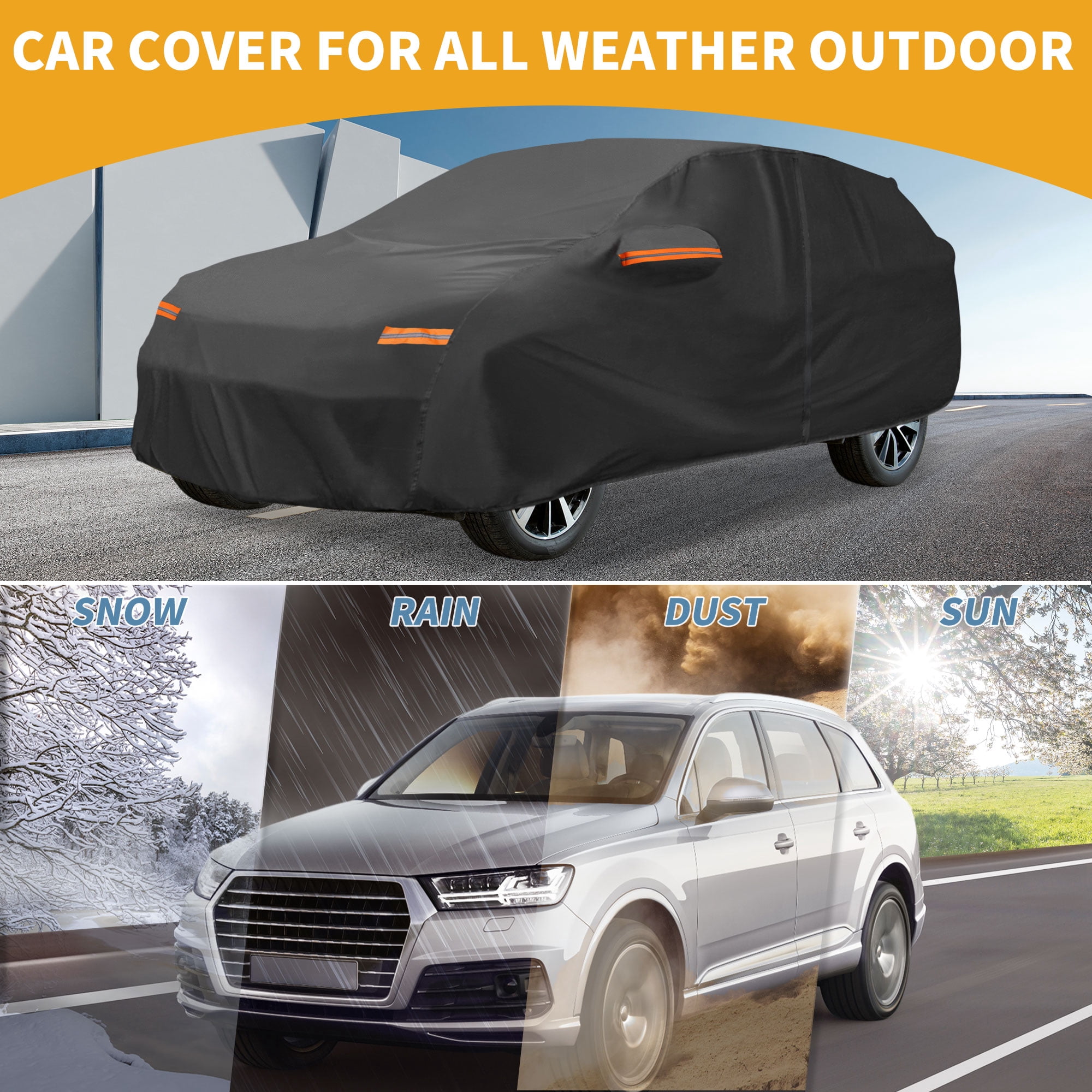 Unique Bargains Durable Waterproof Car Cover Black ["for Honda CRV"]