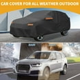 thumbnail image 2 of Funda para auto impermeable para todo clima, protección exterior completa contra el sol y la lluvia, con tiras reflectantes, negra para Mazda CX-30, 2 of 7