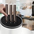 thumbnail image 2 of Knife Holder Kitchen 2-in-1 Universal Block without Knives Silverware Storage Stand with Drain Hole,for Countertop and Cabinet Drawer,White, 2 of 6