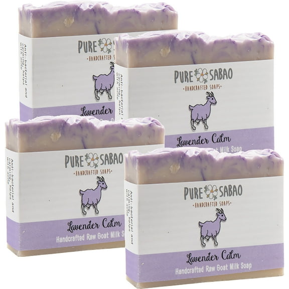 PURE SABAO Lavender Calm – Goat Milk Soap - 4 pack