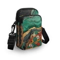 thumbnail image 3 of HELLHERO Floral Leopard Pink with Zipper Sling Bag with Adjustable Shoulder Strap Polyester 4.33"x1.97"x7.09" for Men, Women, 3 of 7